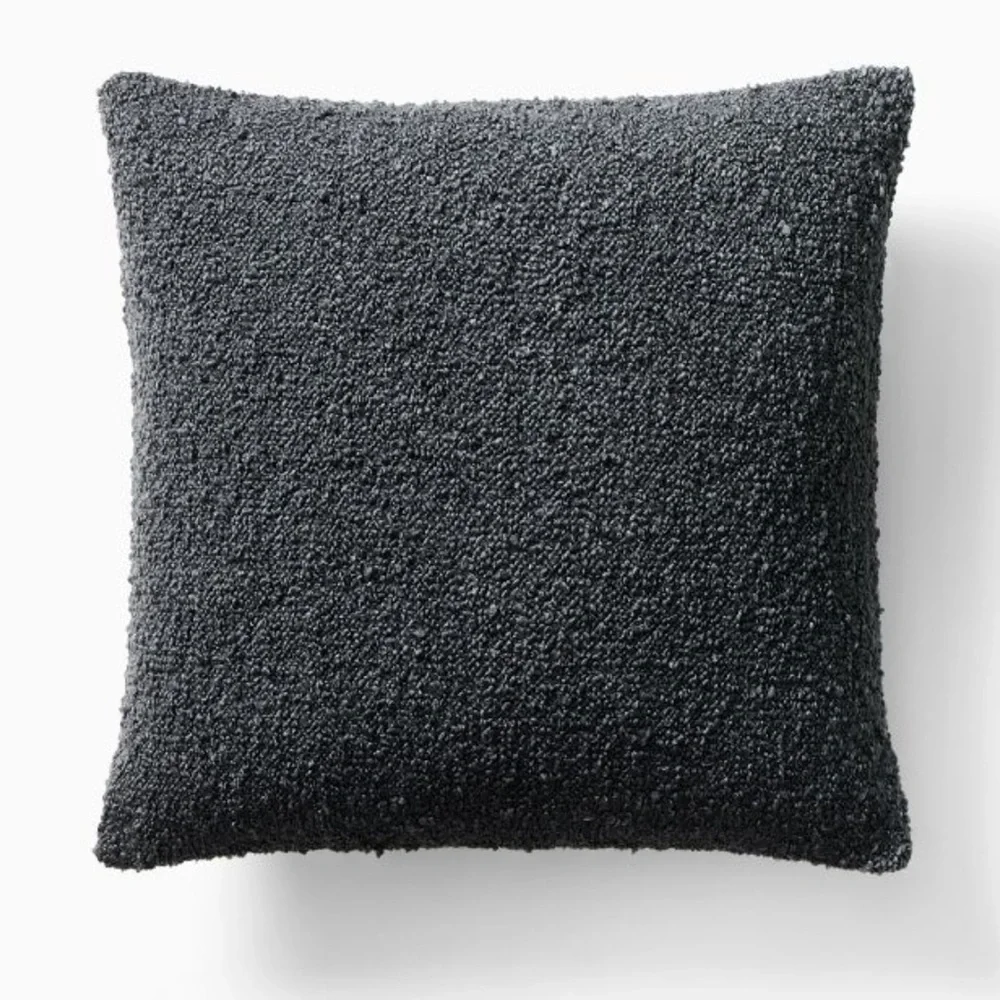 West Elm Navy Blue Cozy Boucle Pillow Cover